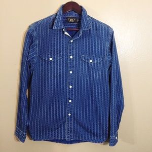 RRL Ralph Lauren M Star Print Button Down Shirt